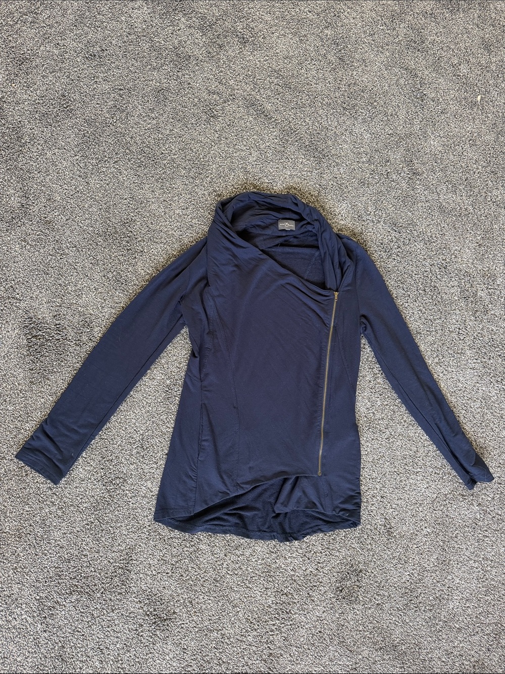 Market & Spruce Navy Asymmetrical Zip Hoodie